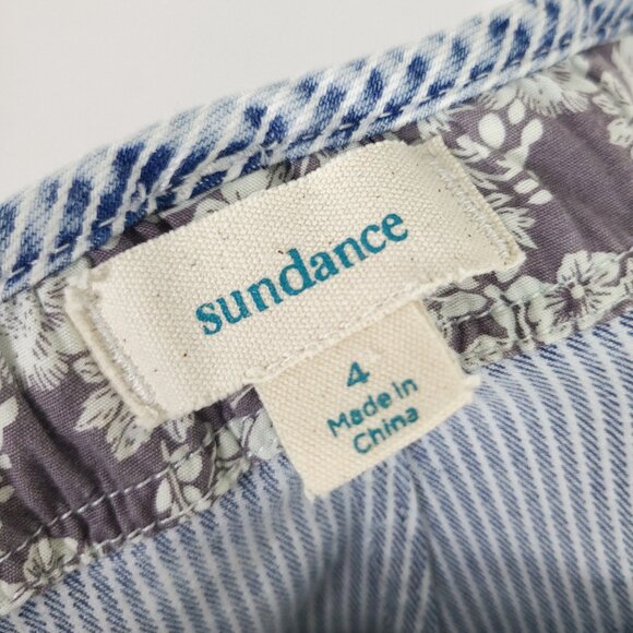 Sundance Blue & White Railroad Stripe Straight Leg Jeans - Picture 3 of 9
